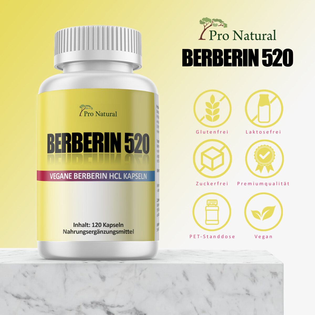 2x BERBERIN HCL = 240 Kapseln á 500mg - vegan - Extra Hochdosiert -