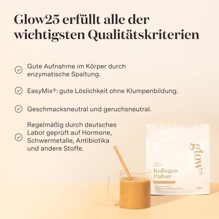 Glow25 Bioaktives Kollagen Hydrolysat Pulver - 500g