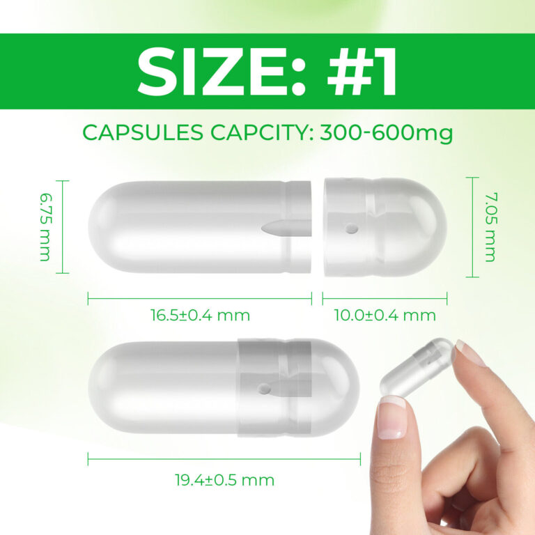Leerkapseln Größe 1 Vegan HPMC DIY Leere Kapseln Transparent Zellulose Premium