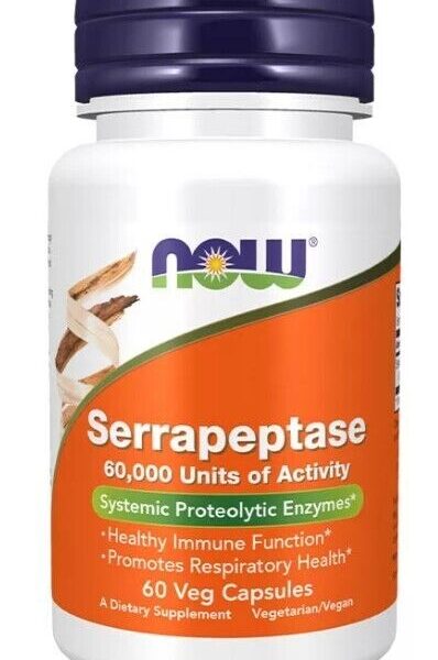 Now Foods Serrapeptase (60,000 SPU) - 60 Vege Kapseln Unflavoured