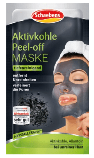 Schaebens Activated Carbon PEEL-OFF MASK 4 Masks Travel Friendly