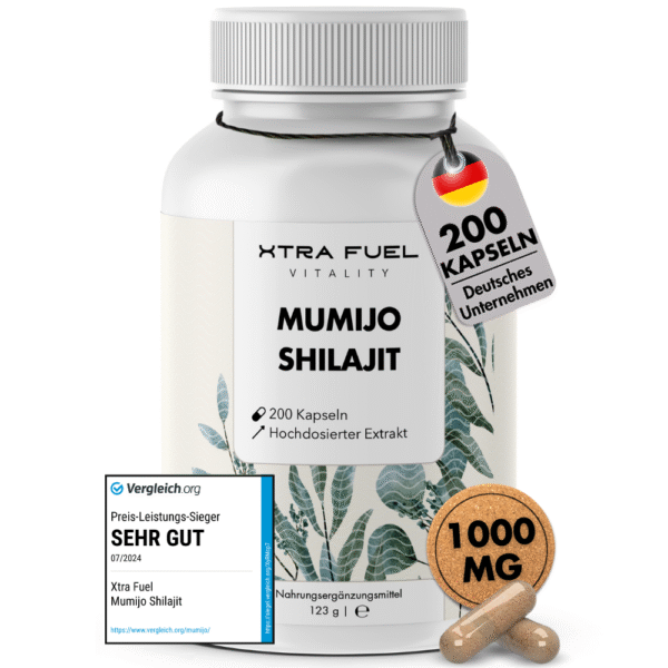 Shilajit Kapseln 200 Stück, Mumijo Shilajit Extrakt - 100% rein, vegan & geprüft