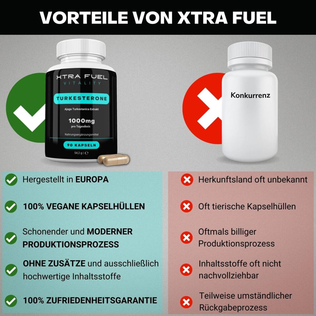Turkesterone 1000mg | 90 Kapseln hochdosiert + geprüft | Beliebt bei Kraftsport